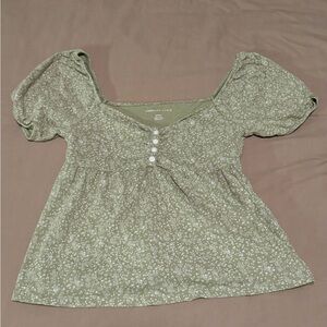 Floral Green Women's Top